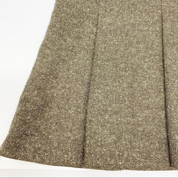 Rena Lange Brown Tweed Pleated Hem Pencil Skirt - Picture 2 of 8